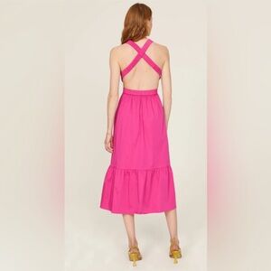Peter Som Pink Cross Back Sundress Midi sz 10